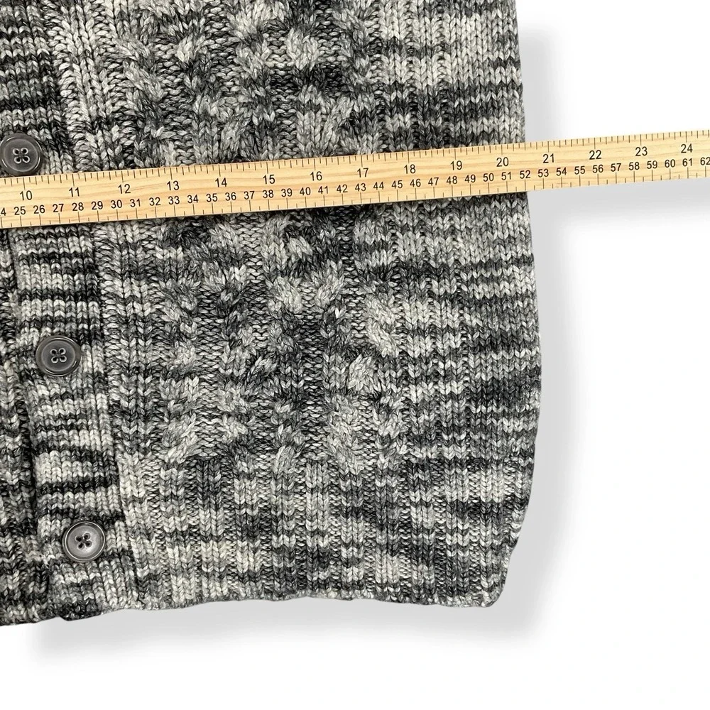 Banana Republic Cardigan Men Large Gray Long Sleeve Button Heavyweight Wool Knit